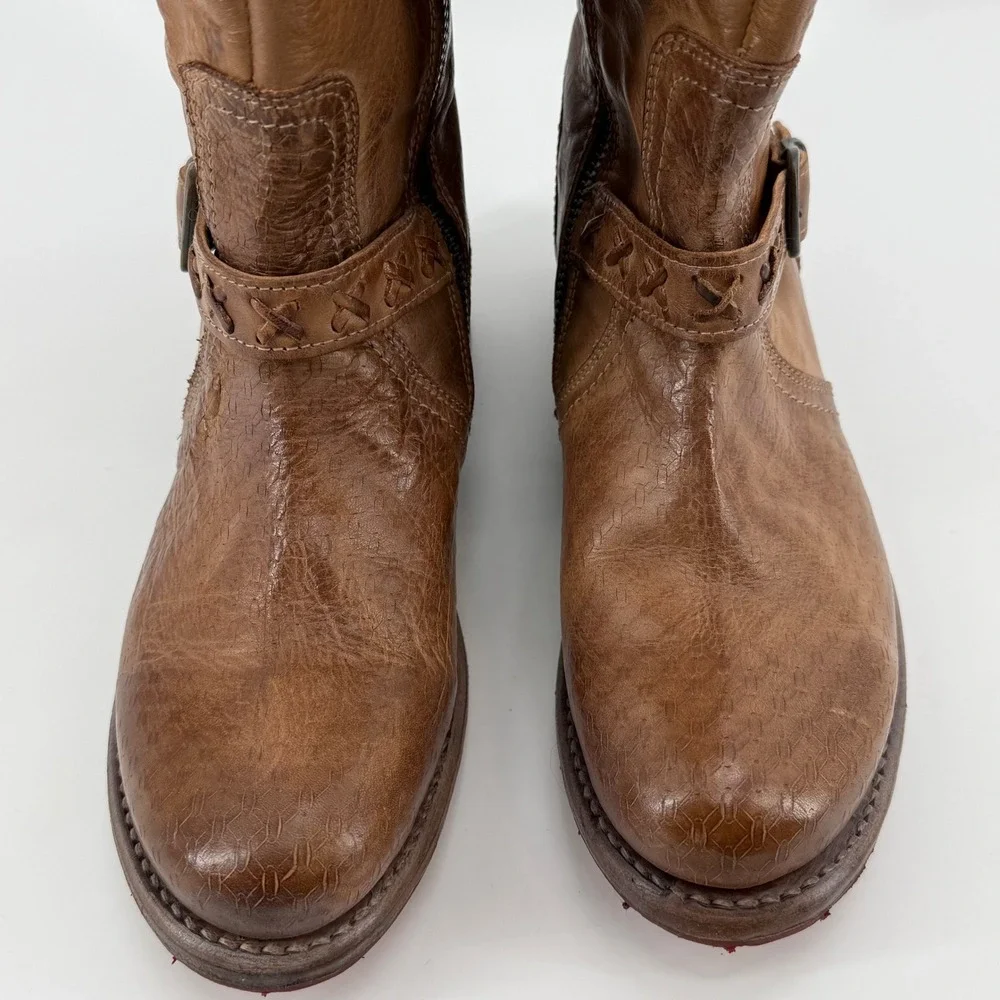 Bed‎ Stu Cobbler Series Distressed Riding Boots Womens 7 Brown Leather Tall